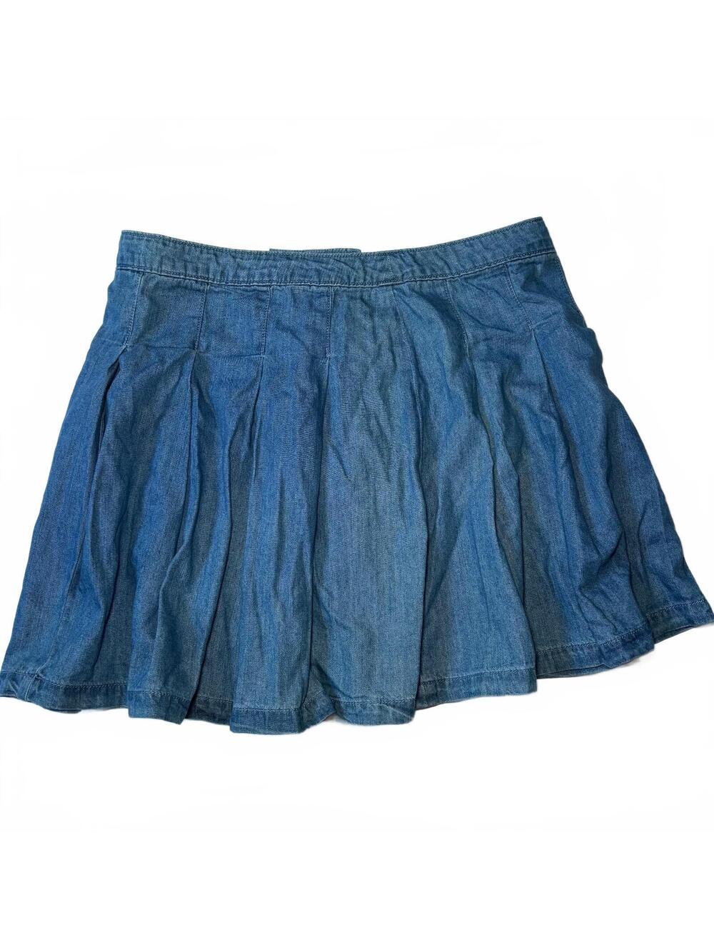 American Eagle Denim Pleated Highest Rise Denim Skirt Y2K Coquette Coastal